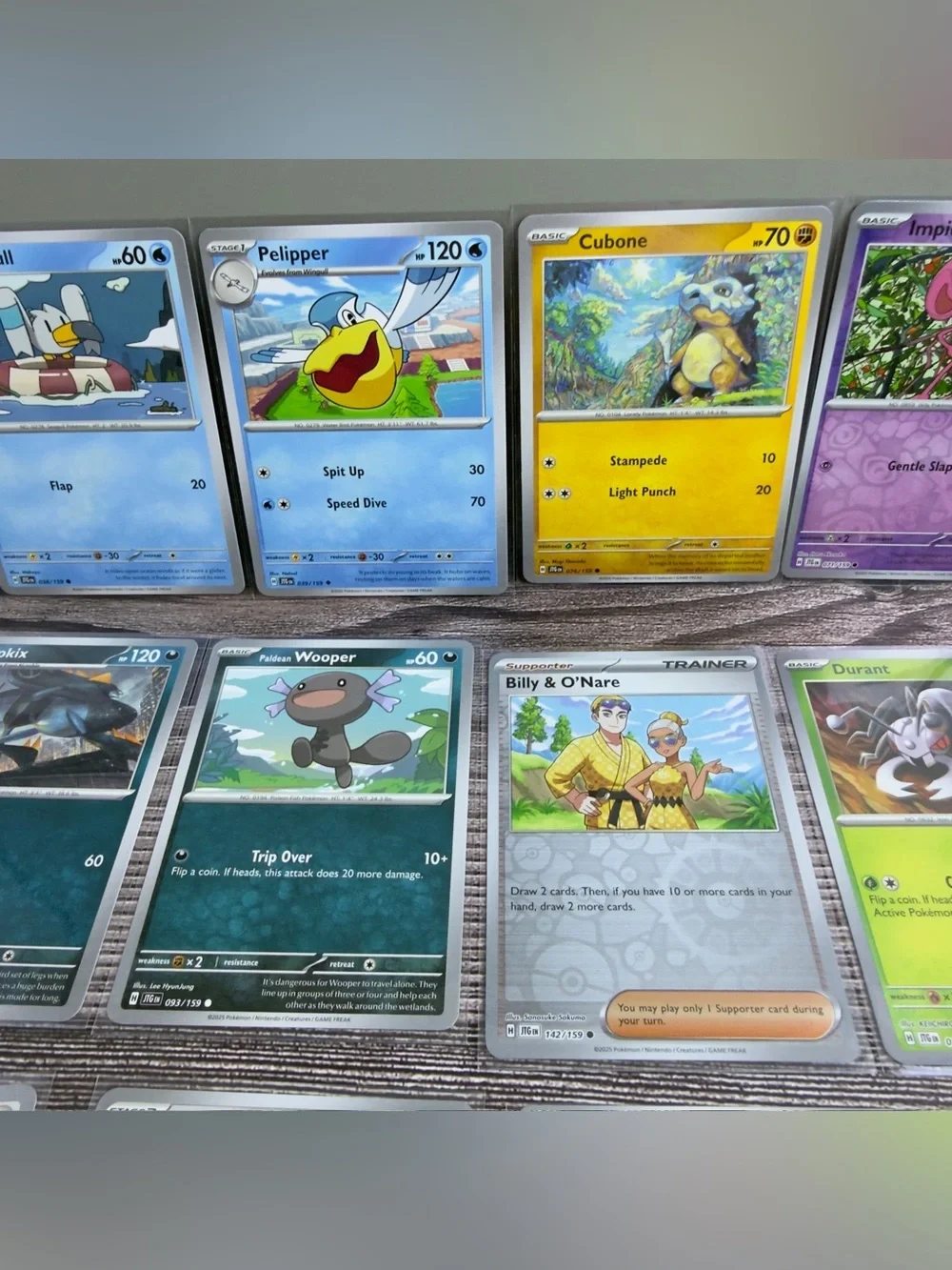 Lot of 20 Pokémon Cards – Reverse Holos Impidimp, Bill & O’Nare, Durant